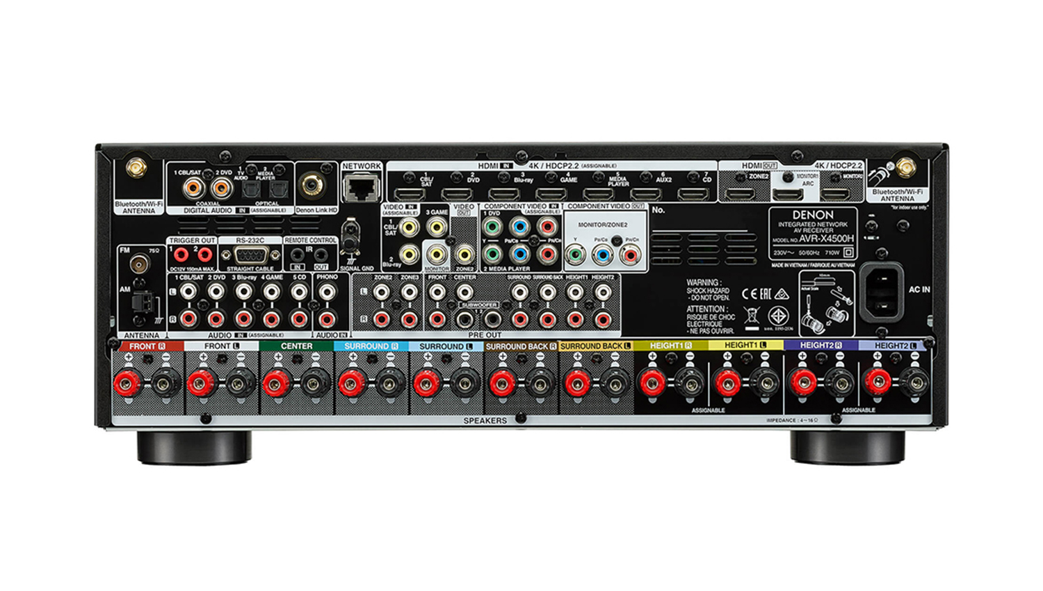 mặt sau Amply Denon AVR-X4500H
