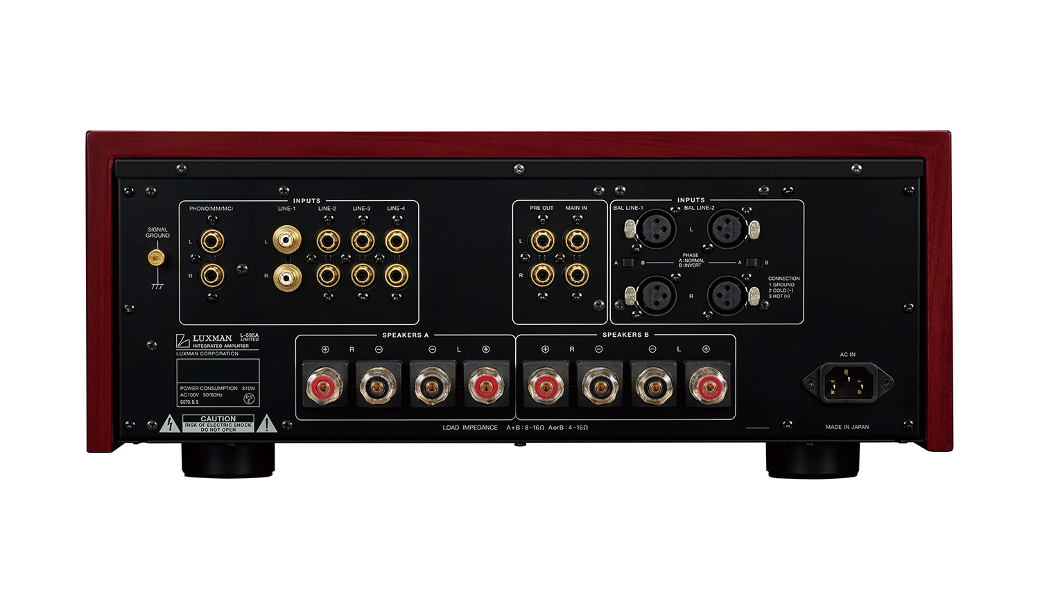 Mặt sau Amply Luxman L-595A Limited