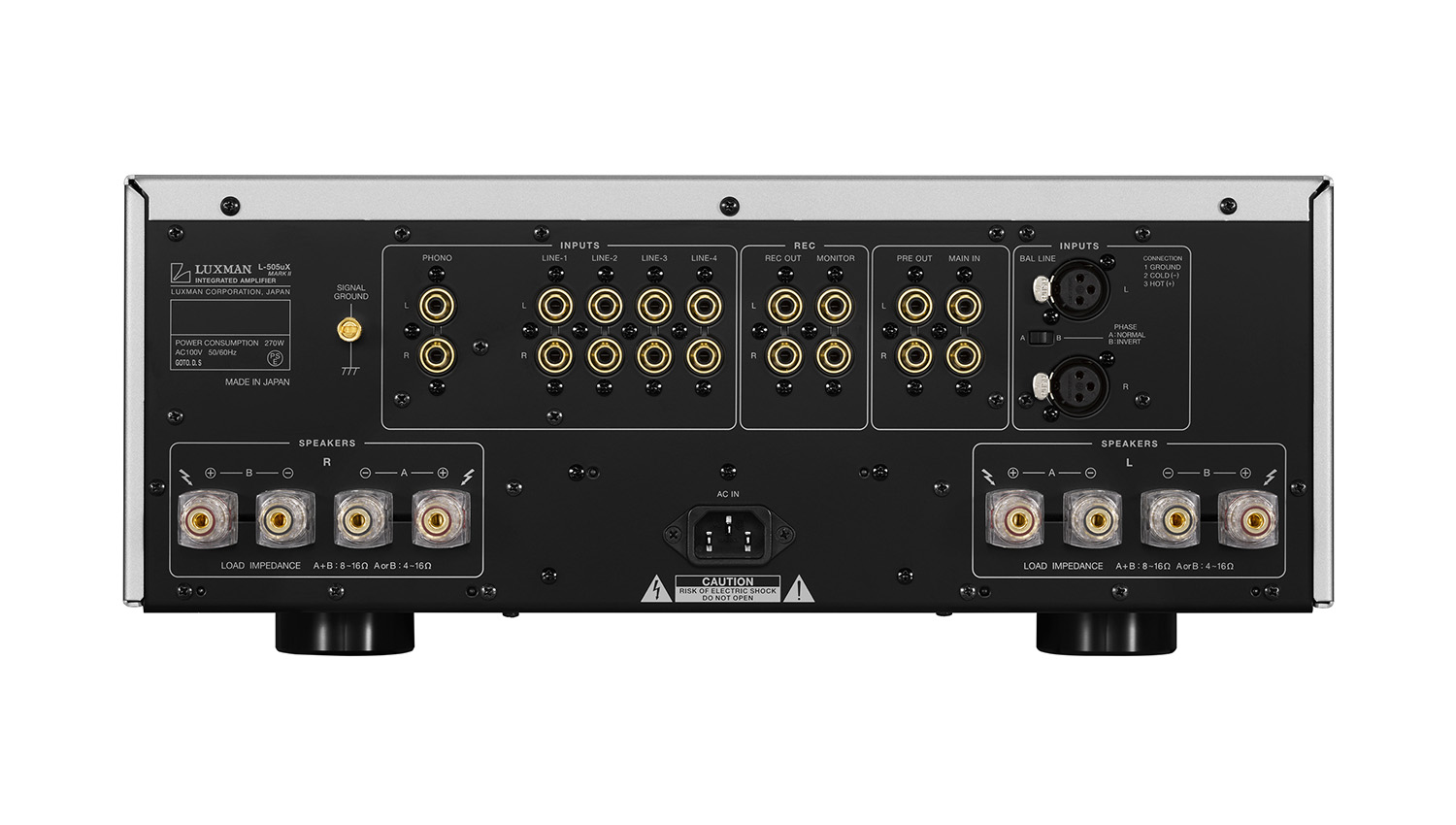 Mặt sau Amply Luxman L505UX II (Japan)