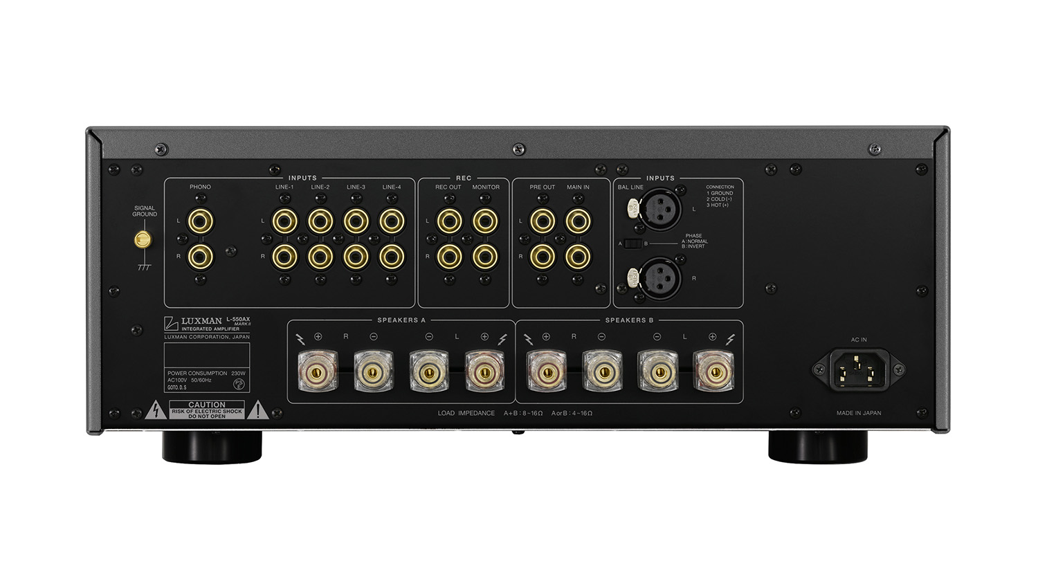 Mặt sau Amply Luxman L550AXII