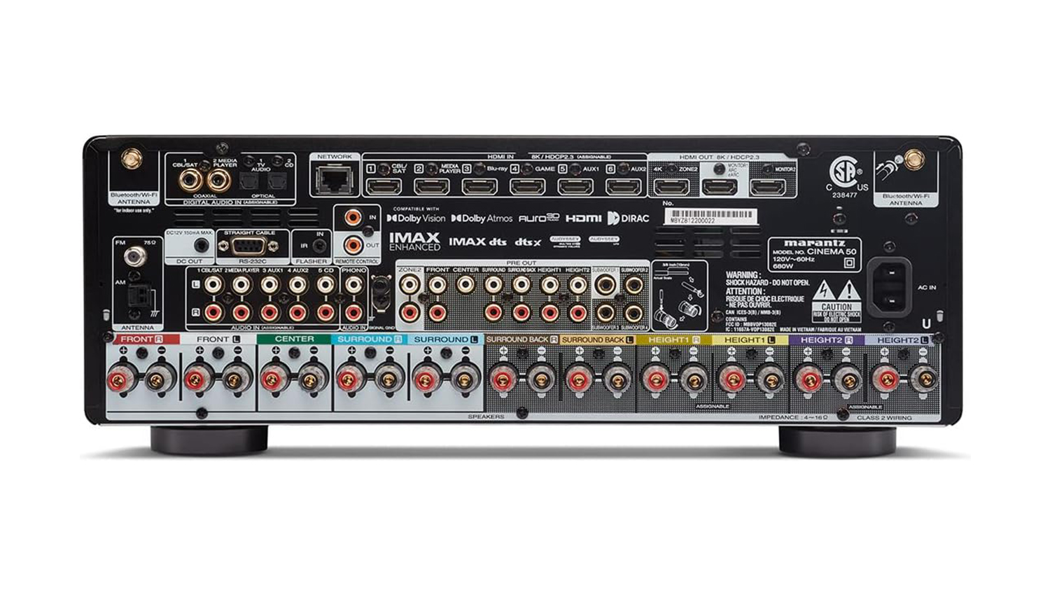 mặt sau Amply Marantz Cinema 50