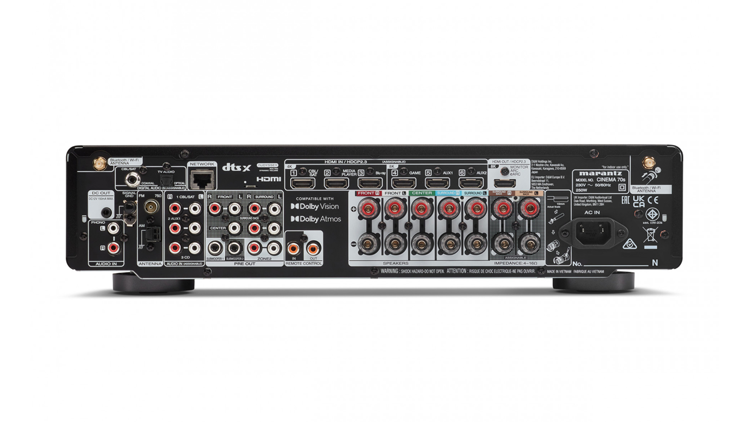 mặt sau Amply Marantz Cinema 70S màu đen