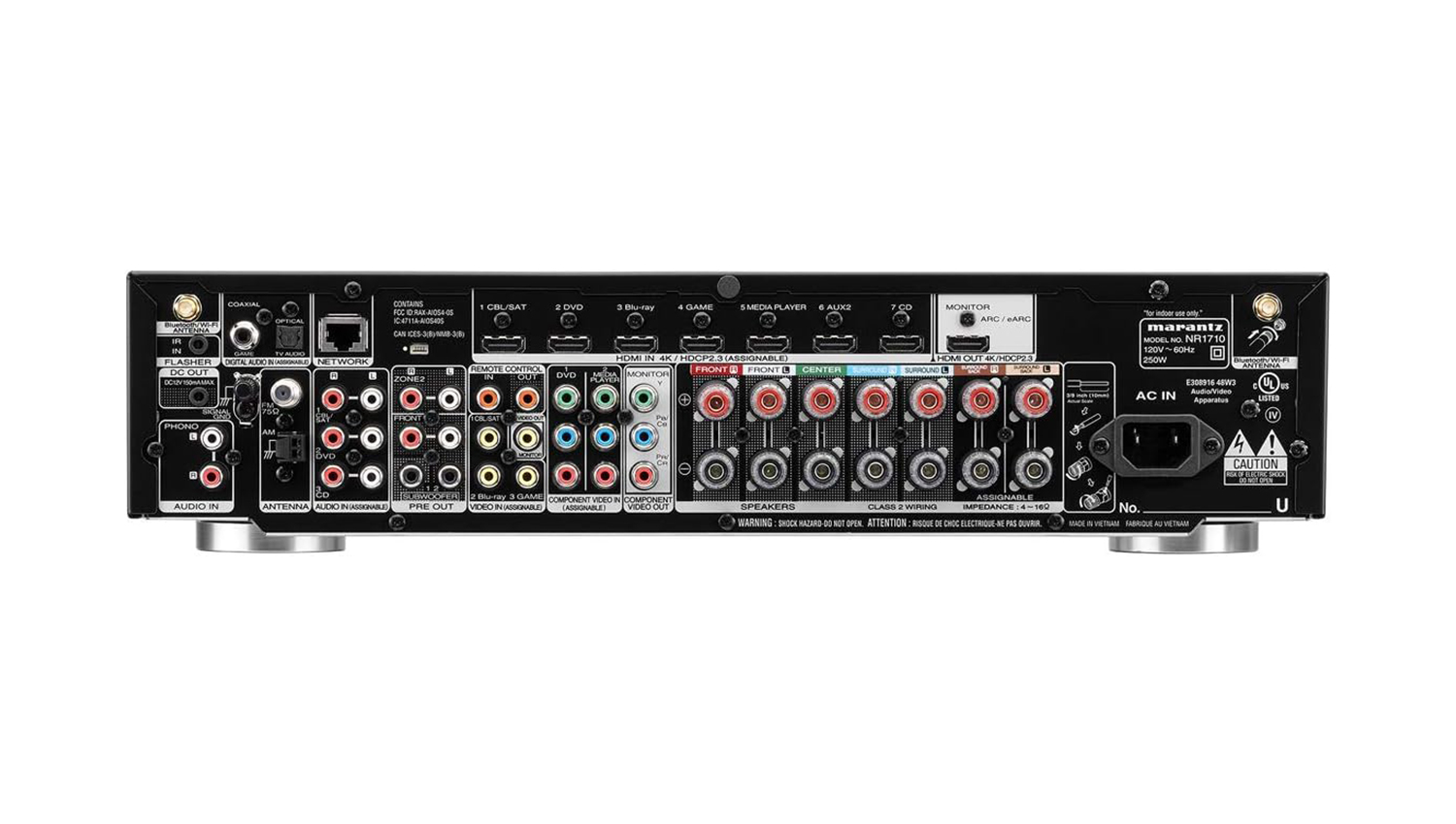 mặt sau Amply AV Receiver Marantz NR1710
