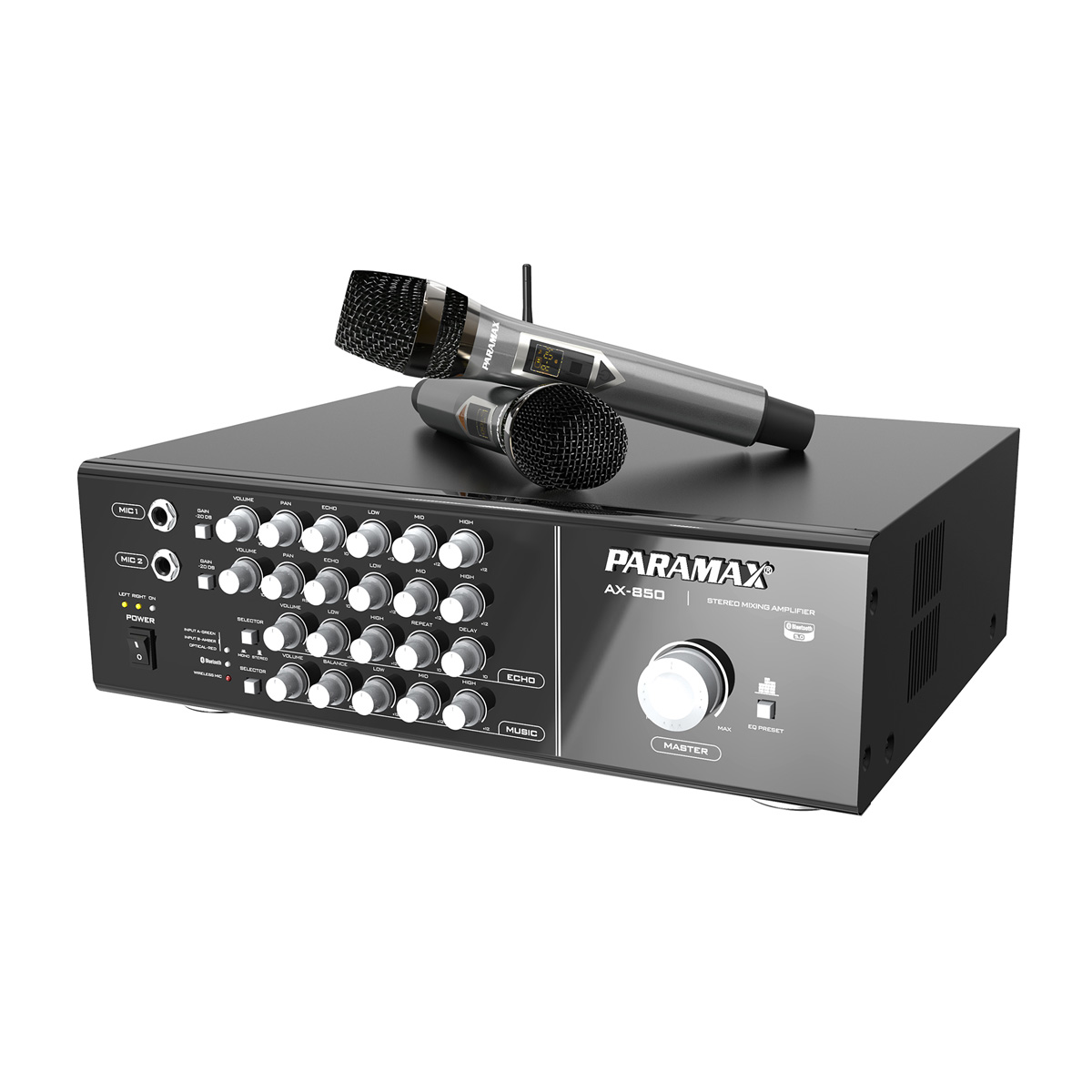 Amply Paramax AX-850 (All in one, kèm 2 tay micro) - Hình 2