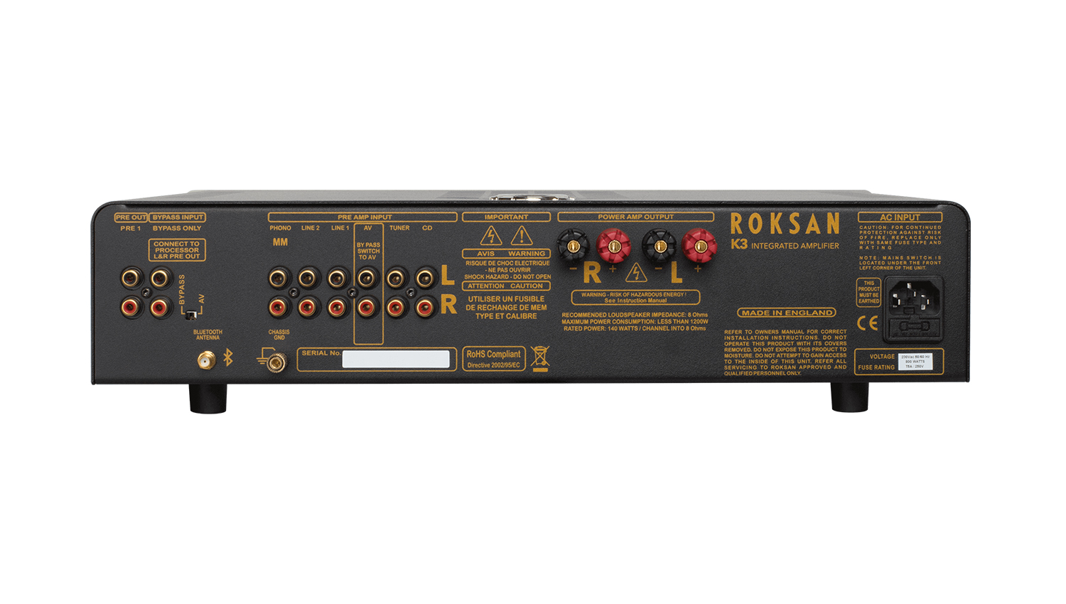 mặt sau Amply Roksan K3