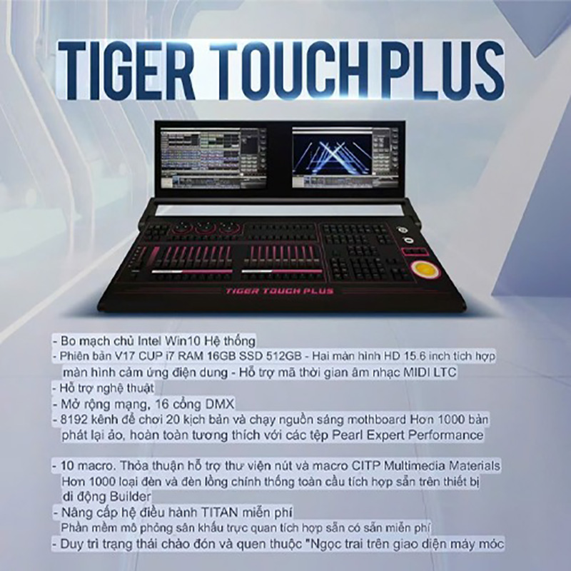 B&agrave;n điều khiển &aacute;nh s&aacute;ng Tiger Touch Plus