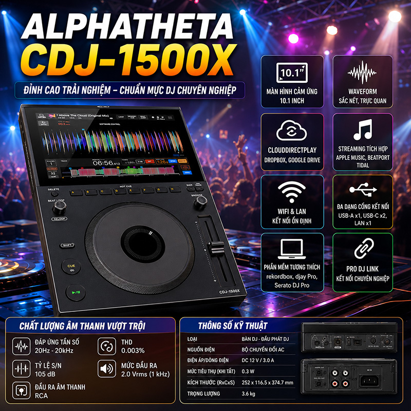 B&agrave;n DJ AlphaTheta CDJ-1500X 