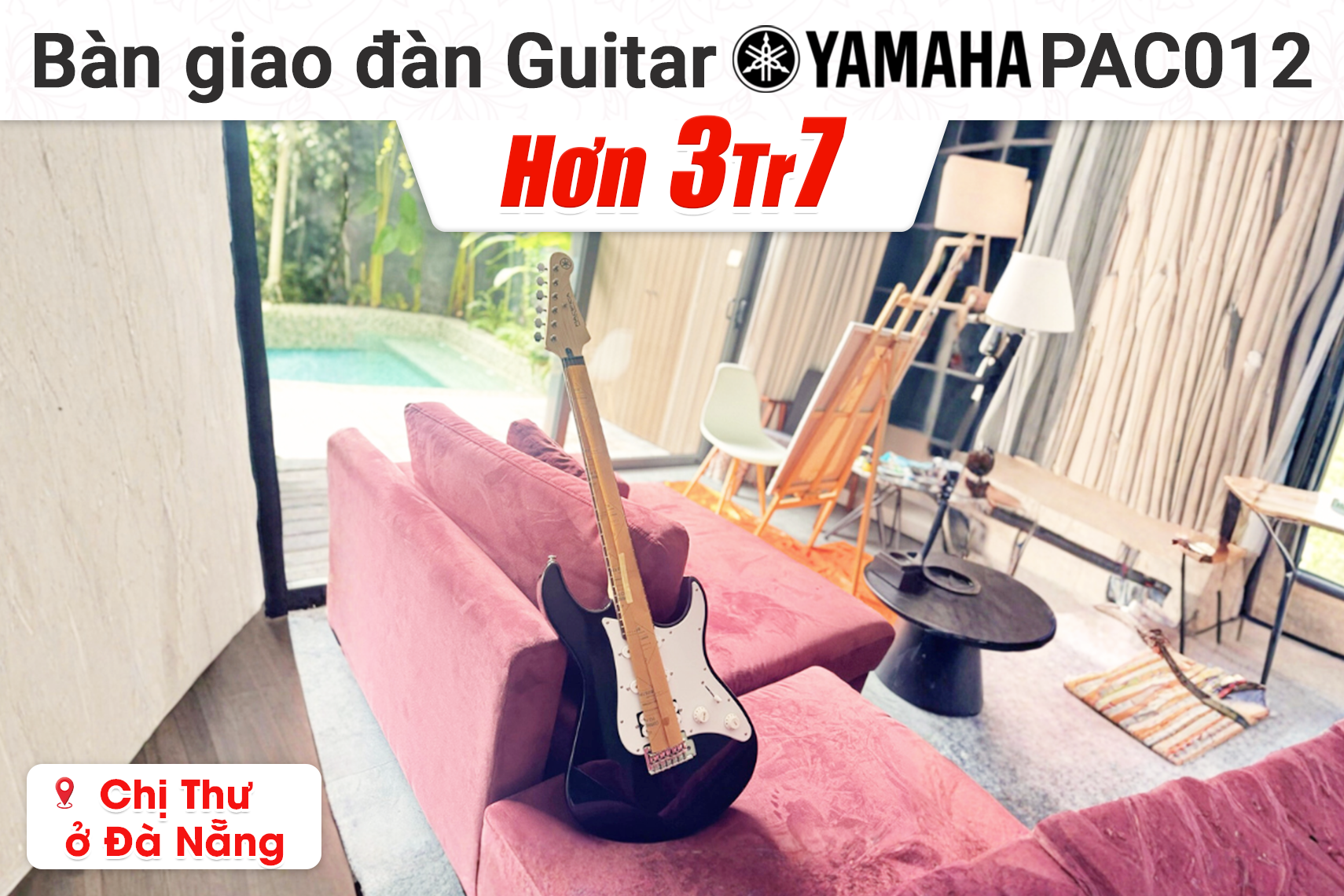 Bàn giao đàn Guitar Yamaha PAC012 hơn 3tr7 cho chị Thư tại Đà Nẵng