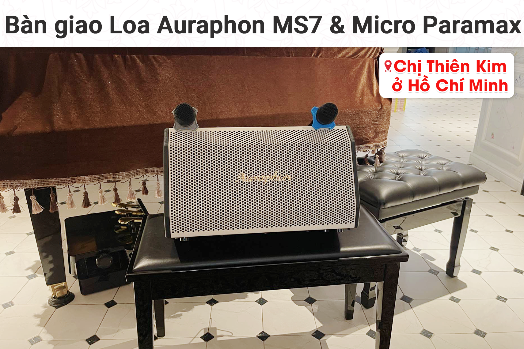 Bàn giao loa Auraphon MS7 và Micro Paramax cho chị Thiên Kim tại TP HCM