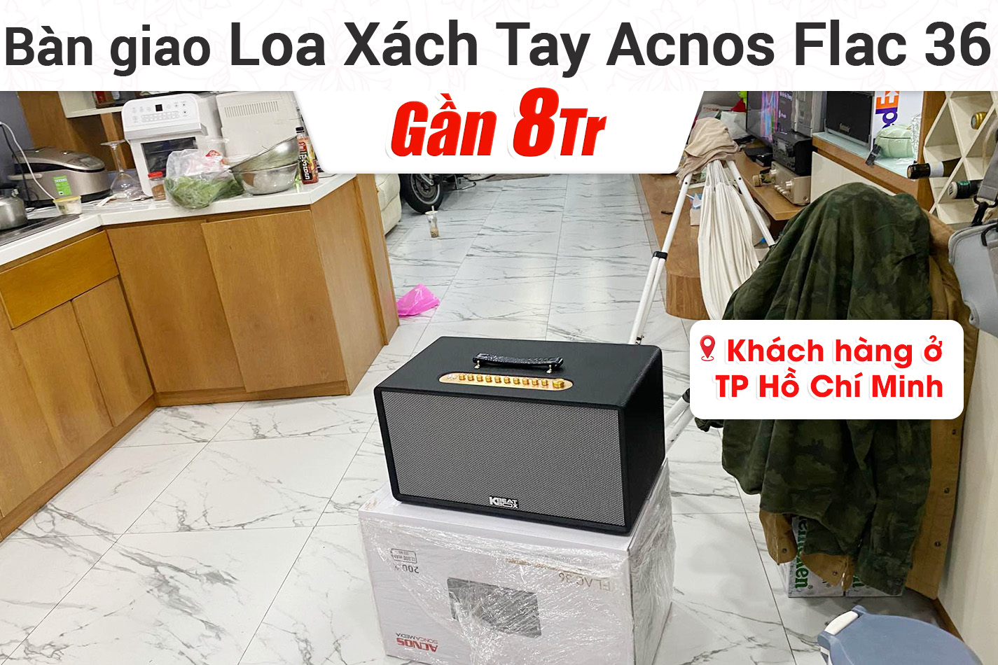 Bàn giao loa Xách Tay Acnos Flac 36 cho anh khách ở TPHCM