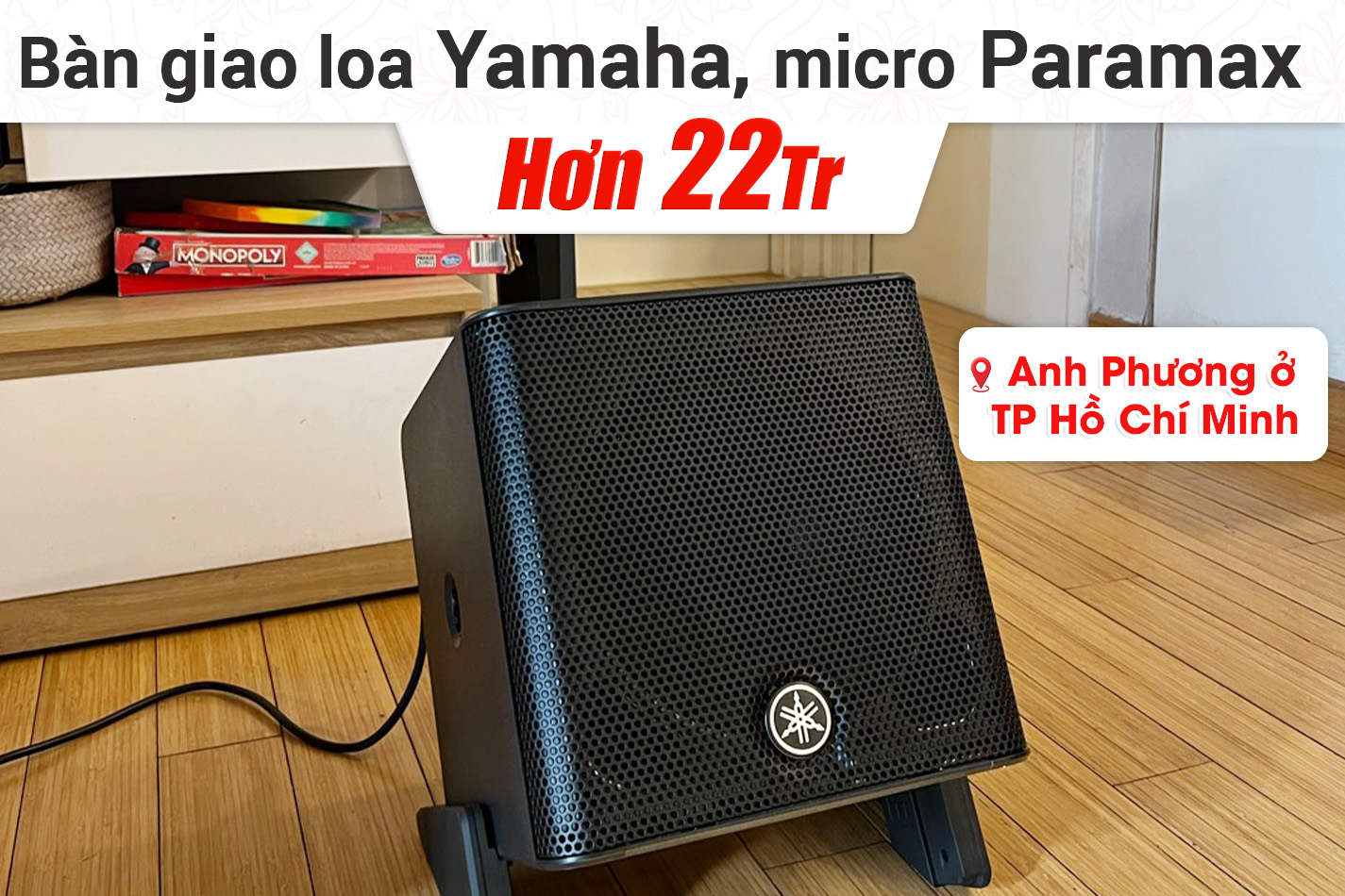 Bàn giao loa Yamaha Stagepas 200BTR và micro Paramax hơn 22tr cho anh Phương ở TPHCM