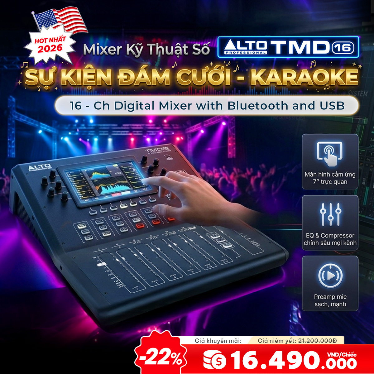 Bàn mixer Alto TMD16