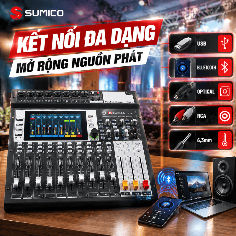 B&agrave;n mixer Sumico X12