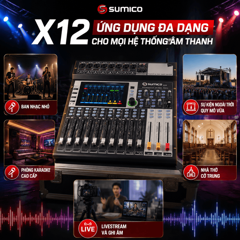 B&agrave;n mixer Sumico X12