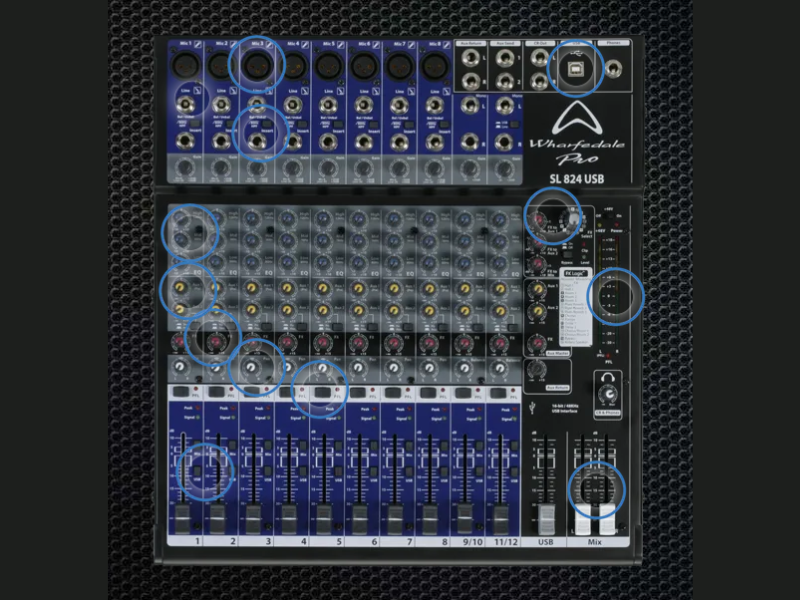 B&agrave;n Mixer Wharfedale Pro SL824USB