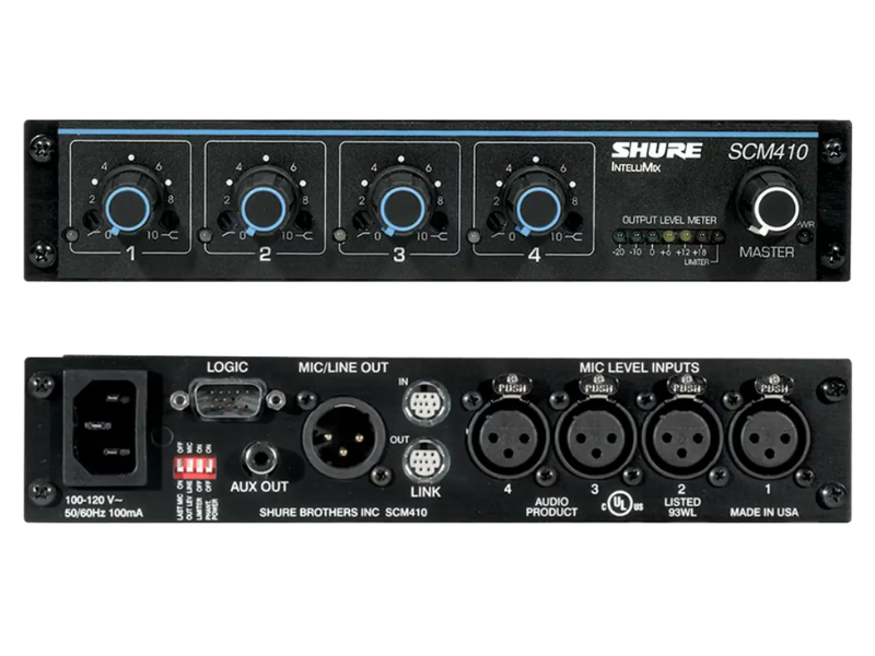 B&agrave;n trộn microphone 4 k&ecirc;nh Shure SCM410E