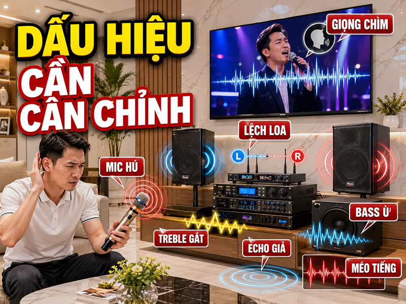 Những dấu hiệu cho thấy d&agrave;n karaoke cần được c&acirc;n chỉnh