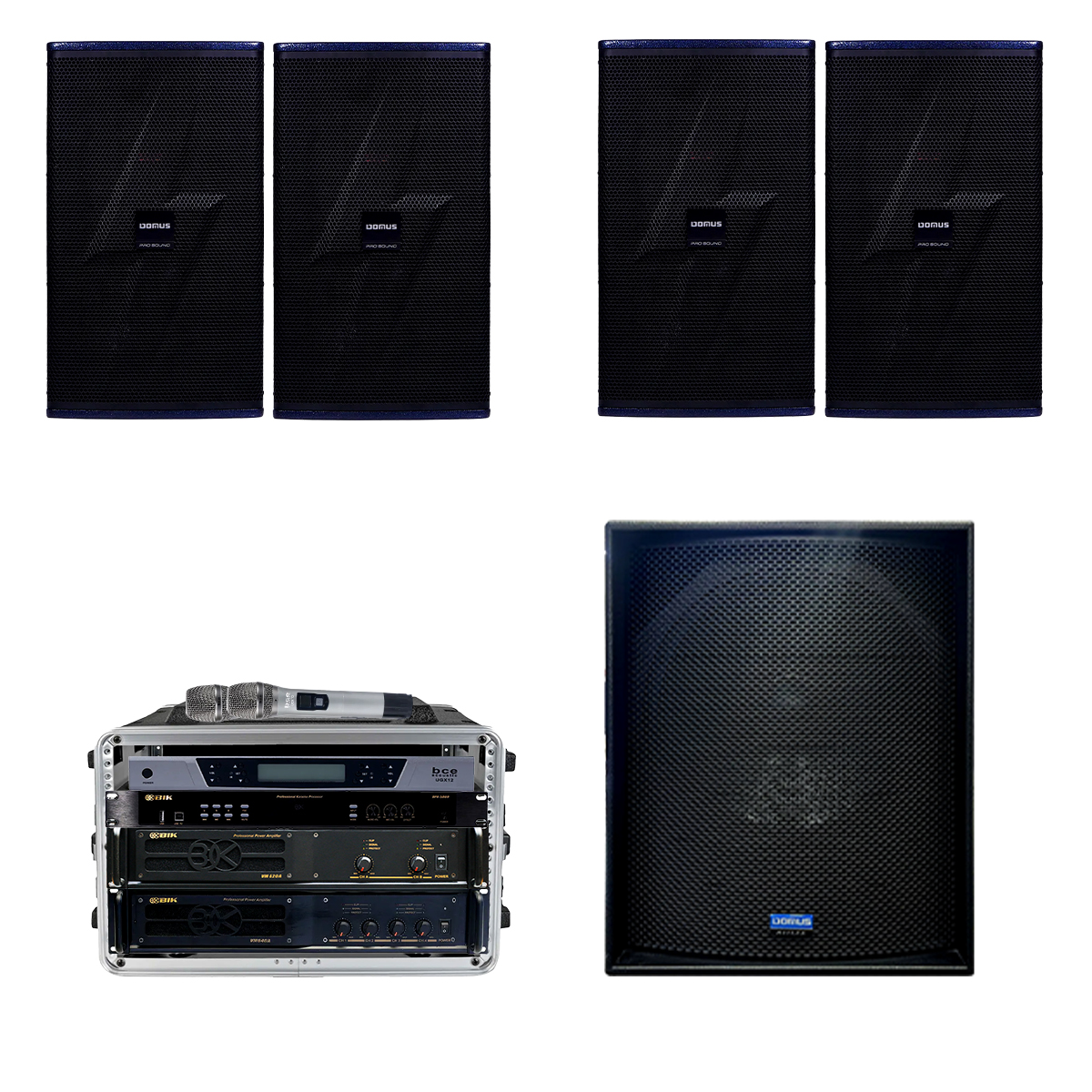 Dàn karaoke kinh doanh BC-27KD (30m2) (Domus DP6212 MAX, BIK VM 840A, BIK VM 820A, BIK BPR-5800, RXW 18C, BCE UGX12)