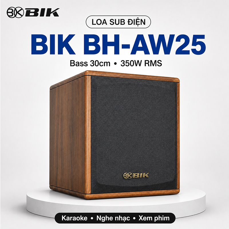 Loa sub điện BIK BH-AW25 (Bass 30, RMS 350W, class D)
