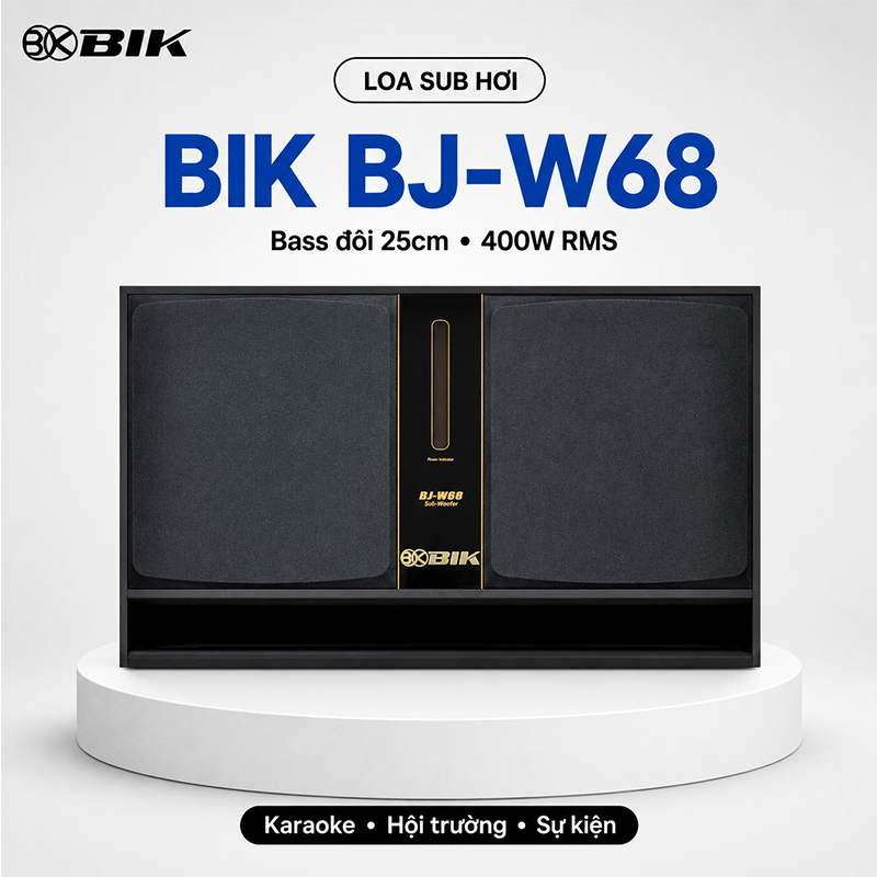 Loa sub hơi BIK BJ-W68 (Bass đôi 25cm)