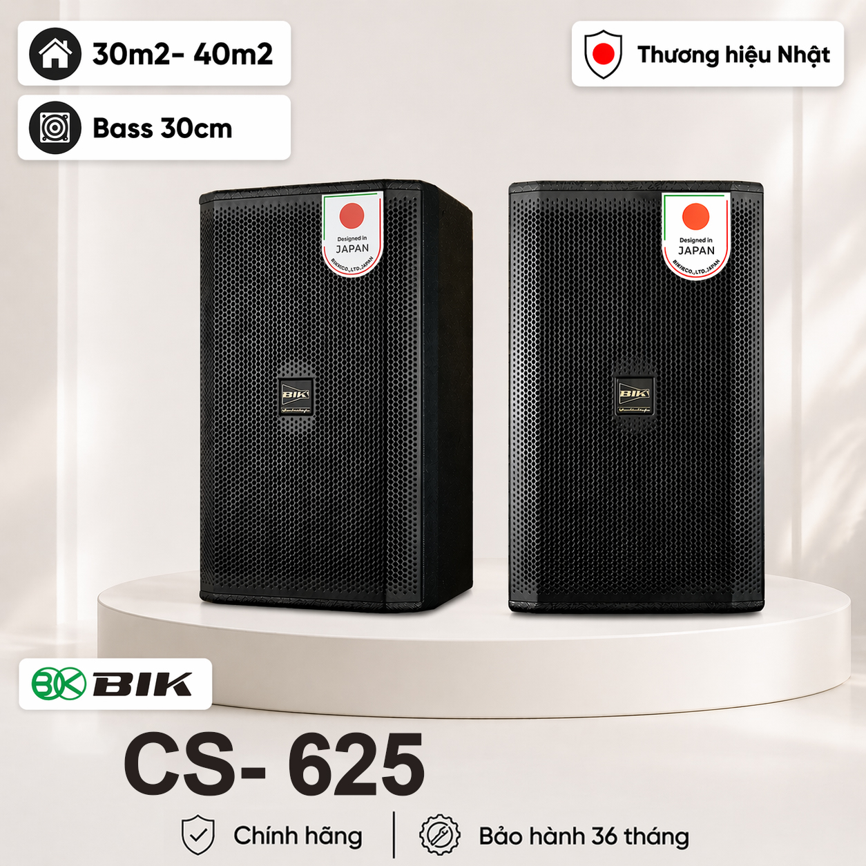 Loa karaoke Nhật BIK CS-625 (Full bass 30cm, 350W RMS)