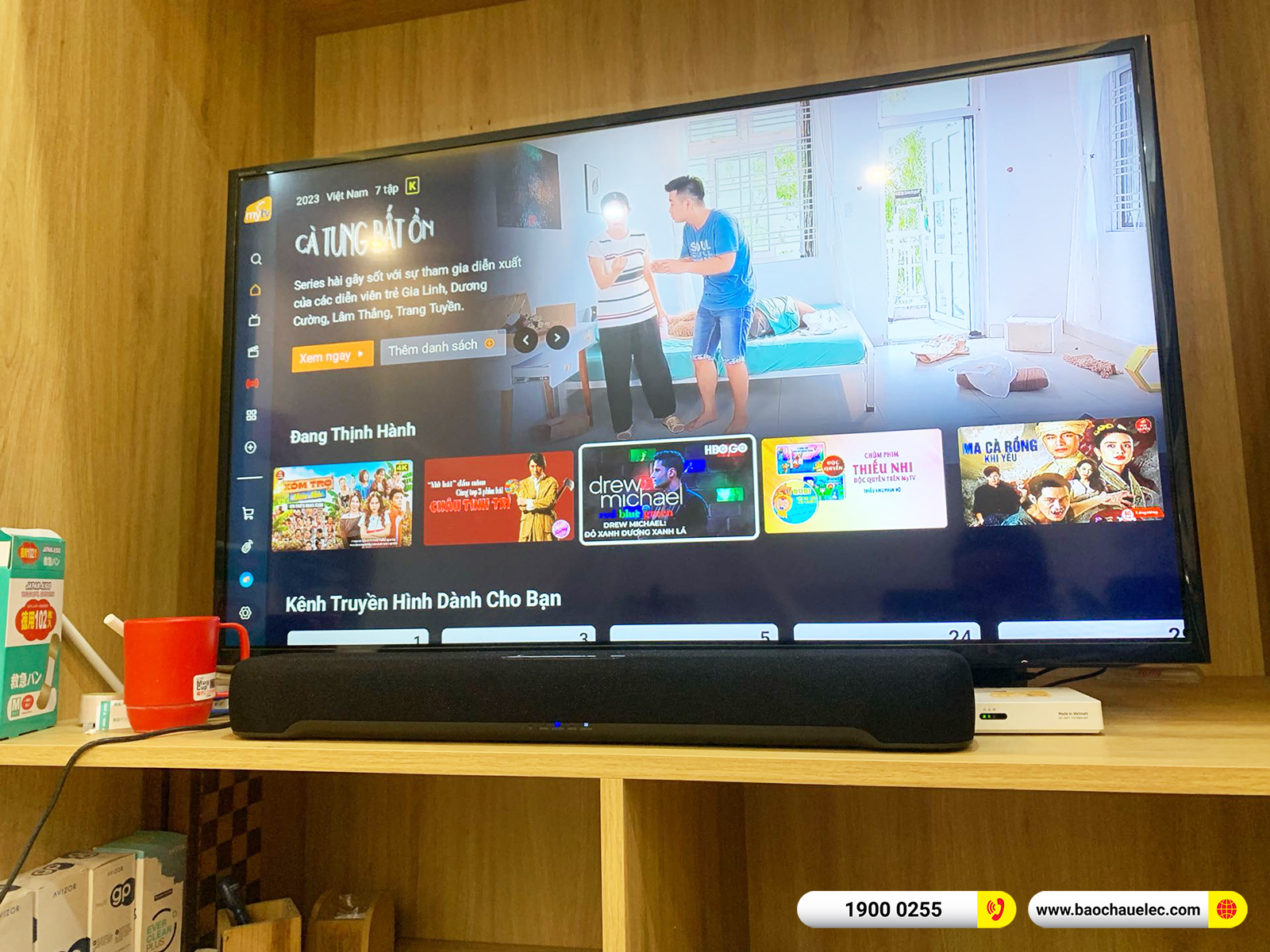 Lắp đặt Loa Soundbar Yamaha SR-C20A cho anh Hải tại H&agrave; Nội 