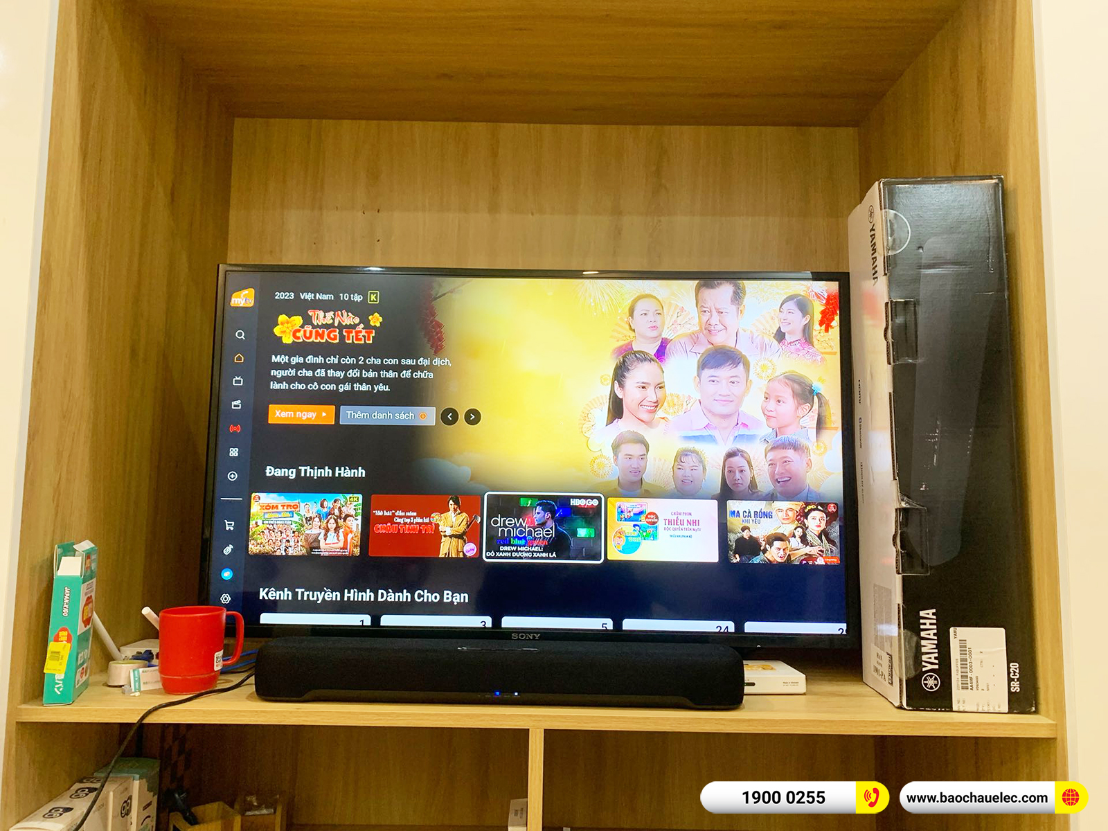 Lắp đặt Loa Soundbar Yamaha SR-C20A cho anh Hải tại Hà Nội