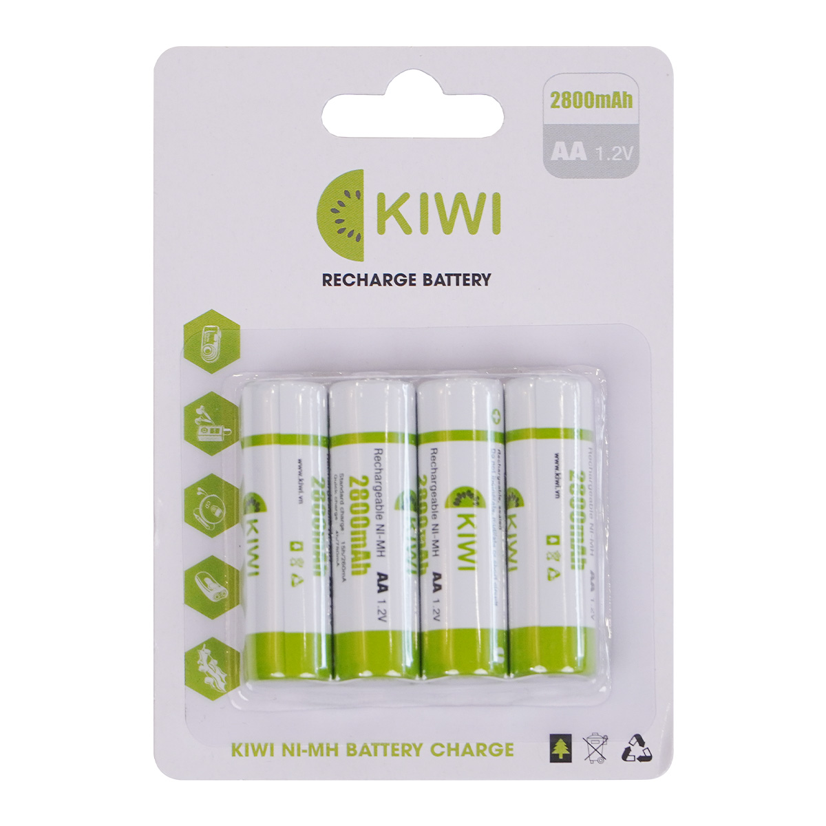 Bộ pin + sạc Kiwi (4 pin)
