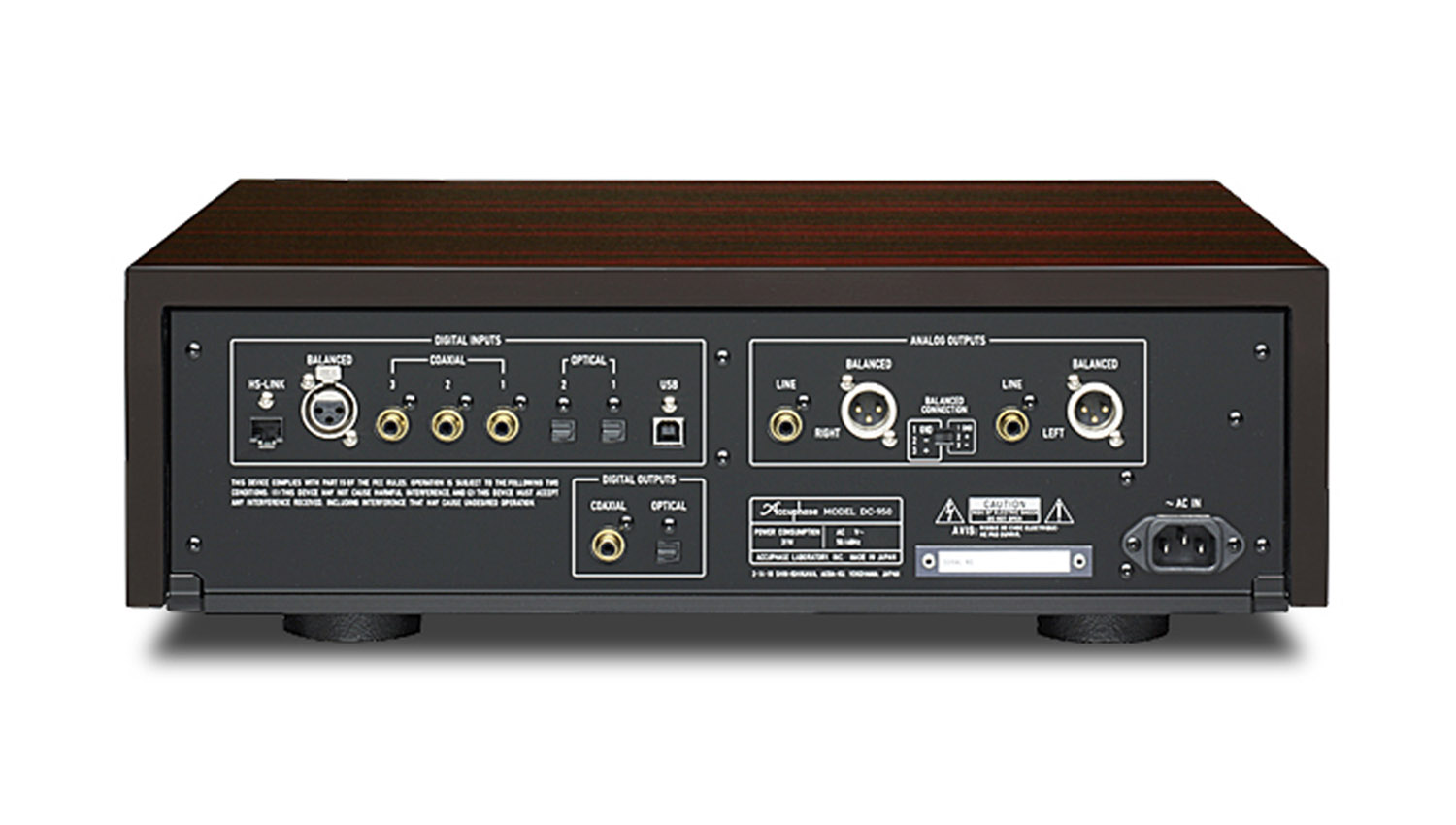 Mặt sau Bộ xử lý tín hiệu Accuphase DC-950