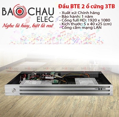 Đầu karaoke BTE 2 ổ cứng 3TB