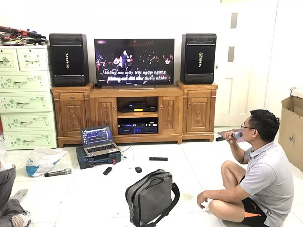 Lắp đặt dàn karaoke BIK của gia đình anh Cường ở Đồng Nai (BIK BJ-S968, Crown T5, JBL KX 180, BCE UGX12 Plus, Hanet 2TB)