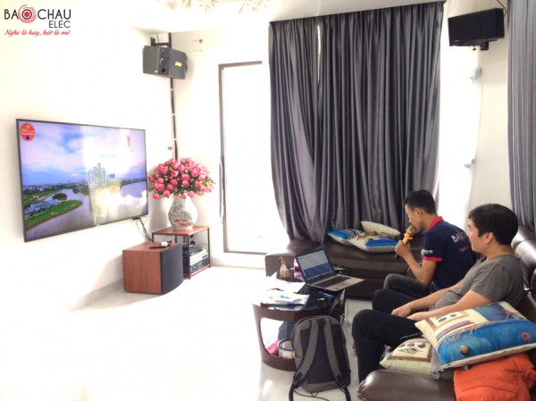Lắp đặt dàn karaoke gia đình cao cấp cho anh Tiến tại Ecopark