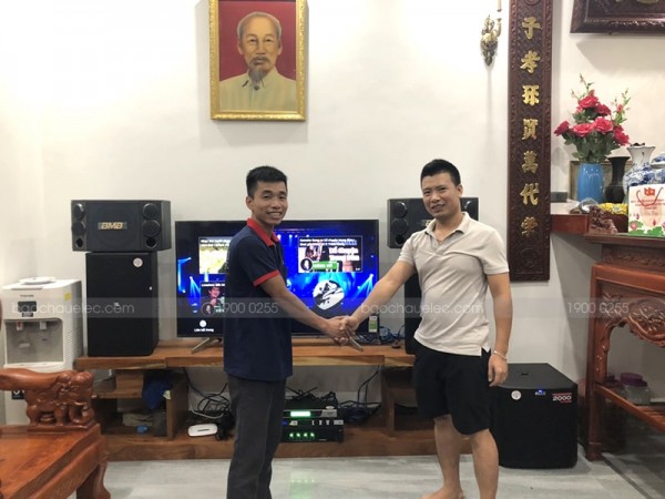 Lắp đặt bộ dàn karaoke cao cấp cho gia đình anh Kiên ở Thuận Thành, BN ( JBL 4012, BMB 880C, TS312S, TX650Q, JBL KX180, UGX12)