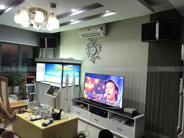 Lắp đặt dàn karaoke JBL cao cấp cho gia đình anh Hoàn ở Mỗ Lao, Hà Đông ( ki 512, XLi 2500, JBL KX180, UGX12 Luxury, Plus 4TB, 22 inch)