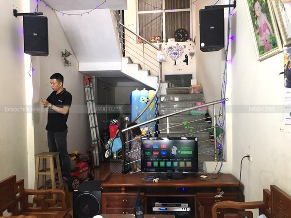 Lắp đặt dàn karaoke Domus cho gia đình chị Phương ở Bắc Ninh ( Domus 6100, sub 2000, SAE Ct6000, DSP9000, BCE UGX12)