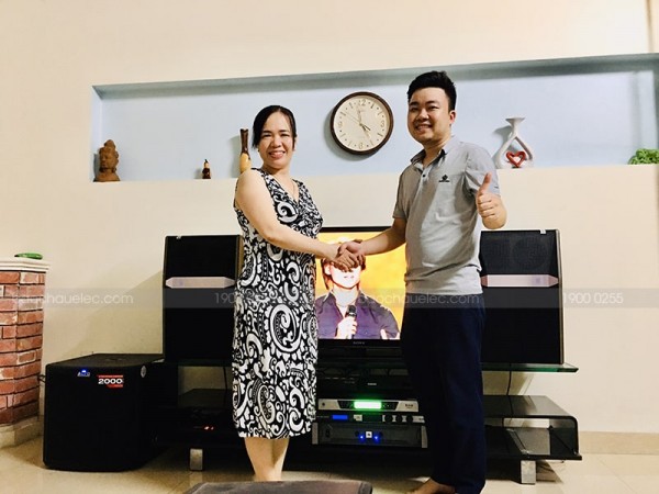 Lắp đặt dàn karaoke JBL cho gia đình chị Huyền ở An Dương, Hải Phòng ( JBL Ki512, BCE UGX12, Alto TS312, JBL X6, KX180, Hanet 1TB)