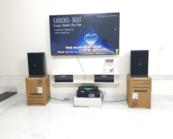 Lắp đặt dàn karaoke hay cho gia đình anh Hoàng ở Hàm Nghi, Thanh Hóa (Domus DP6100, DSP-9000, Famous 3206, U900 PlusX)
