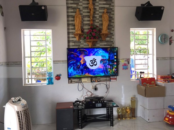 Lắp đặt dàn karaoke JBL cho gia đình anh Bảo ở Tân Phong, Đồng Nai (Domus DP6100, Arirang ASIII, JBL KX180, Famous 3206, BCE UGX12)
