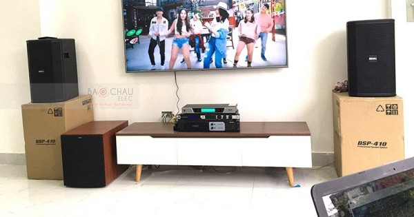 Dàn karaoke BIK của gia đình anh Chuyển ở Hoài Đức, HN (BIK BSP 410, Jamo J12, Famous 3206, JBL KX180, UGX12 Luxury)