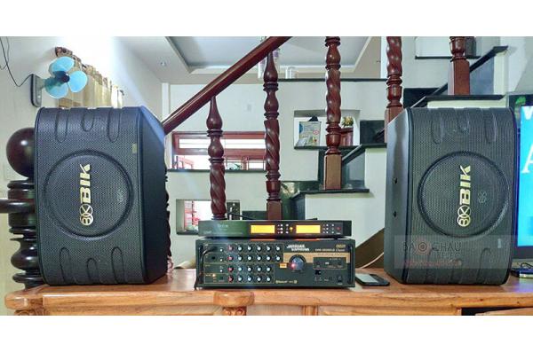 Dàn karaoke gia đình anh Thái ở Thuận An, Bình Dương (BIK BJ-S668, 203 Gold Classic, BCE U900)