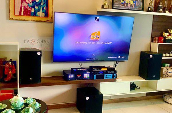 Lắp bộ dàn karaoke RCF cho gia đình anh Sơn ở Bình Thạnh (Emax 3110, Klipsch R100SW, Famous 3206, BCE UGX12 Gold)