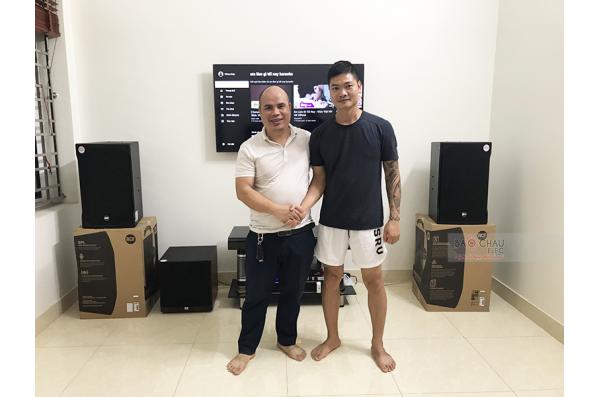 Dàn karaoke gia đình anh Hải tại Hải Dương (RCF EMAX 3112, Famousound 7208, JBL KX180, A120P, UGX12)