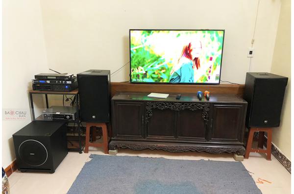 Lắp đặt dàn karaoke gia đình chú Toàn tại Hà Nội (RCF EMAX 3112, BIK VM840A, JBL KX180, Sub 1000...)