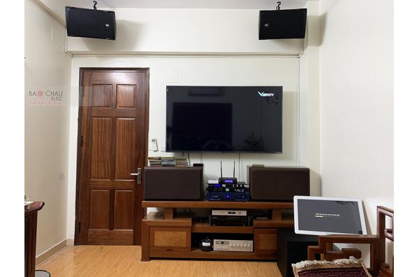 Lắp đặt dàn karaoke cô Hưng tại Hà Nội (EMAX 3110, Crown T7, KX180, A120P, VM300, BKSound M8...)
