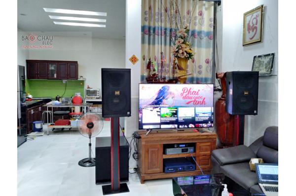 Lắp đặt dàn karaoke gia đình chị Uyên tại Long An (BMB CSS 1212SE, Crown T7, K9800II, SPL150, VM200)