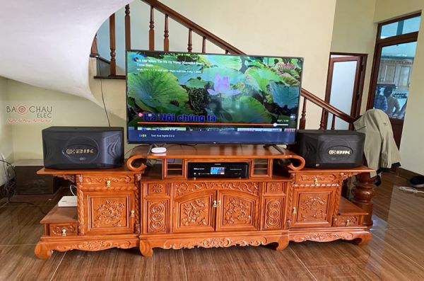 Lắp đặt dàn karaoke gia đình anh Dương tại Hà Nội (BIK BQ-S63, BKSound DKA 5500, SW312-C)