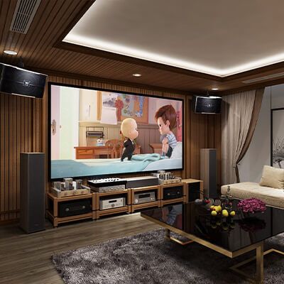 Thiết kế phòng giải trí đa năng, xem phim, nghe nhạc, karaoke 11