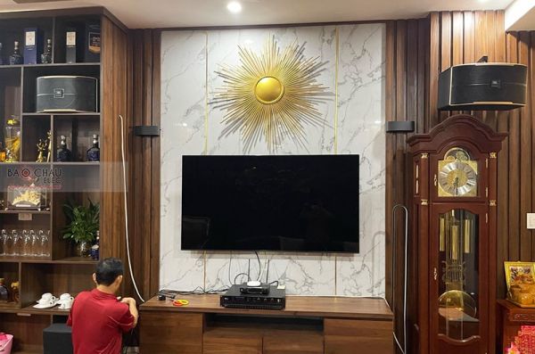 Lắp đặt dàn karaoke gia đình anh Hải tại Hải Phòng (JBL Pasion 10, BKSound DP3600, A100P, VM300)