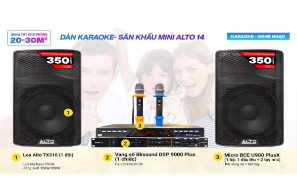 Deal Siêu Hời: Dàn Karaoke Sân Khấu Mini Alto 14 giảm 29% sắm chỉ có lời