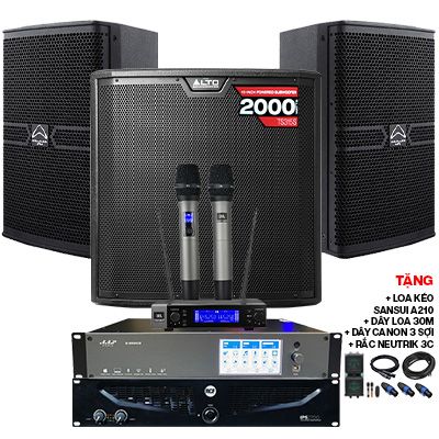 Dàn karaoke cao cấp Wharfedale 04 (Wharfedale Pro ANGLO 12, RCF IPS 2700, Alto TS315S, AAP K9900II, JBL VM200)
